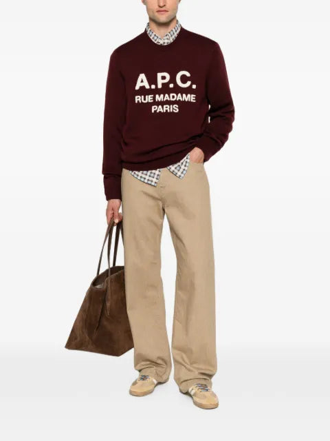 A.P.C. Rue Madame Paris logo-detail wool jumper
