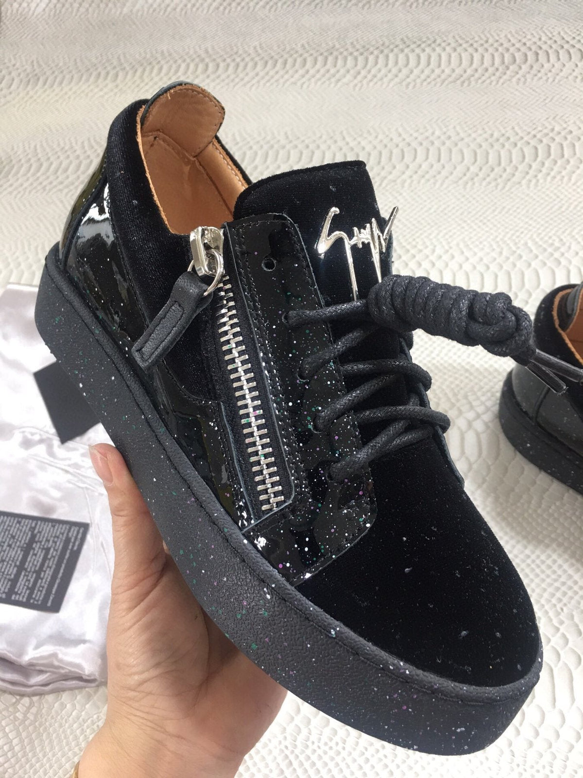 Giuseppe Zanotti Black Speckle Low-Top Sneakers