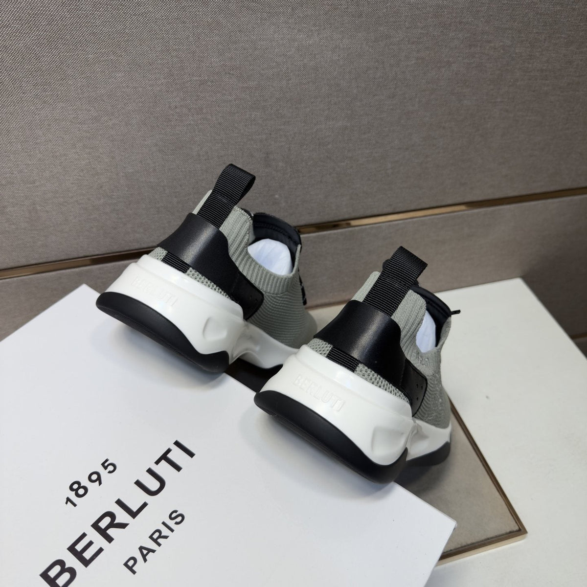Berluti Gray-Green Lace-Up Sneakers